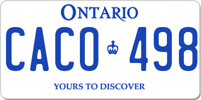 ON license plate CACO498