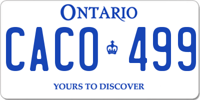 ON license plate CACO499