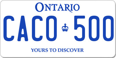 ON license plate CACO500