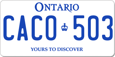 ON license plate CACO503