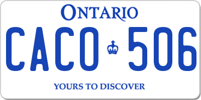 ON license plate CACO506