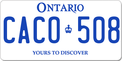 ON license plate CACO508