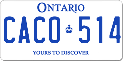 ON license plate CACO514