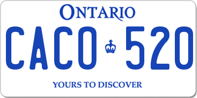 ON license plate CACO520