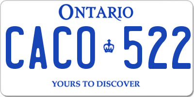 ON license plate CACO522