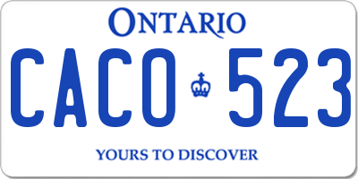 ON license plate CACO523