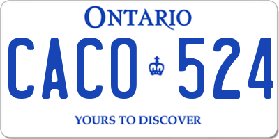 ON license plate CACO524