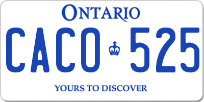 ON license plate CACO525