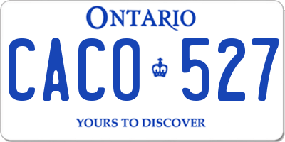 ON license plate CACO527