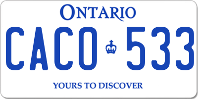 ON license plate CACO533