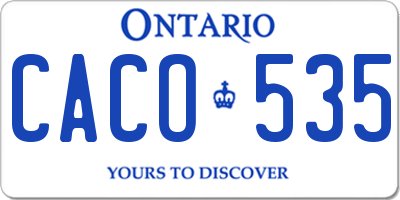 ON license plate CACO535