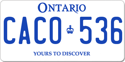 ON license plate CACO536