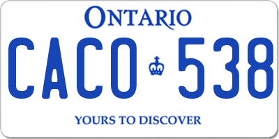 ON license plate CACO538