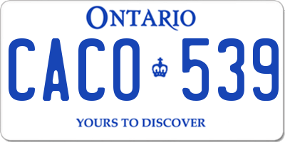 ON license plate CACO539