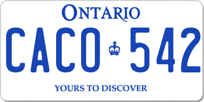 ON license plate CACO542