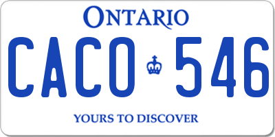 ON license plate CACO546