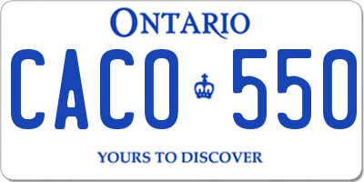 ON license plate CACO550