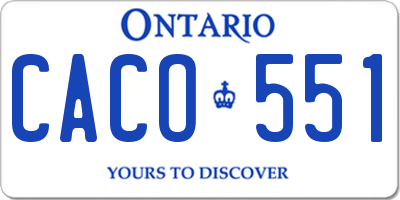 ON license plate CACO551