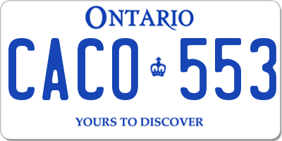 ON license plate CACO553