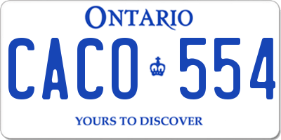 ON license plate CACO554