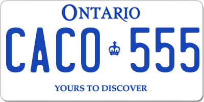 ON license plate CACO555