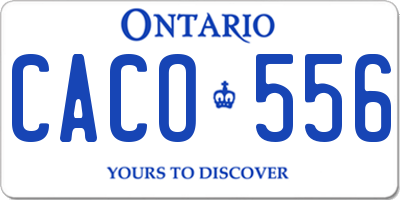 ON license plate CACO556