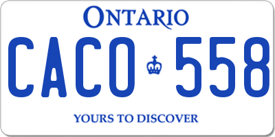 ON license plate CACO558