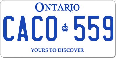 ON license plate CACO559