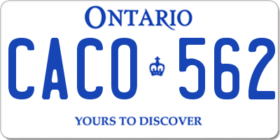 ON license plate CACO562