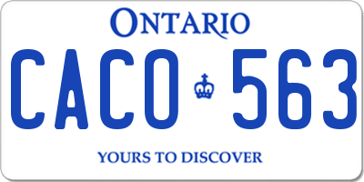 ON license plate CACO563