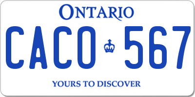 ON license plate CACO567