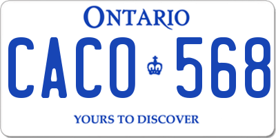 ON license plate CACO568