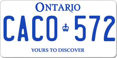 ON license plate CACO572