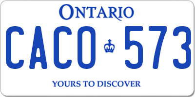 ON license plate CACO573