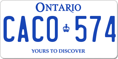 ON license plate CACO574