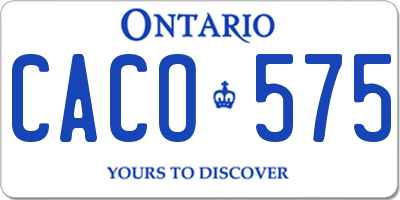 ON license plate CACO575