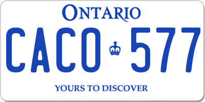 ON license plate CACO577