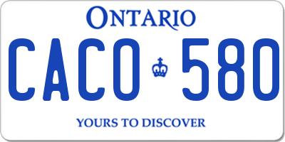 ON license plate CACO580