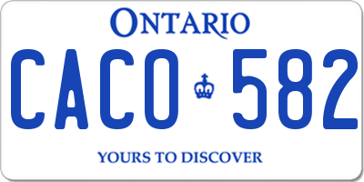 ON license plate CACO582