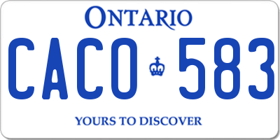 ON license plate CACO583