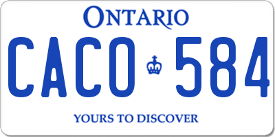 ON license plate CACO584