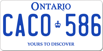 ON license plate CACO586