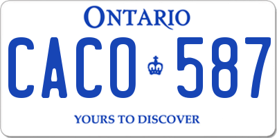 ON license plate CACO587