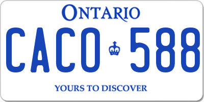 ON license plate CACO588