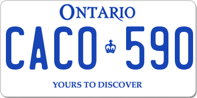 ON license plate CACO590