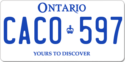 ON license plate CACO597