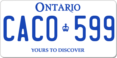 ON license plate CACO599