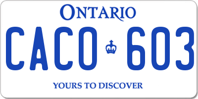 ON license plate CACO603