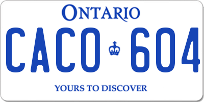 ON license plate CACO604