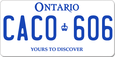 ON license plate CACO606